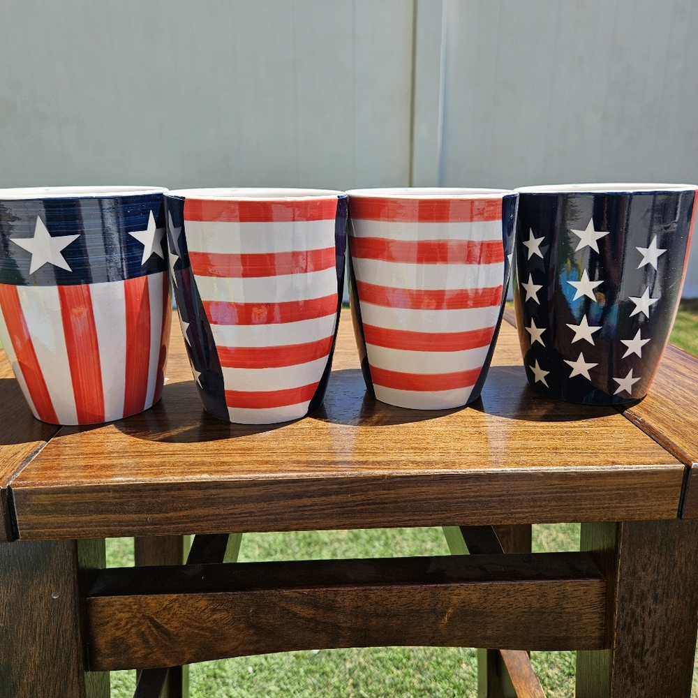 Patriotic American Flag Mug - 18 oz. Coffee Tea Hot Chocolate 💫ONE MUG ONLY💫